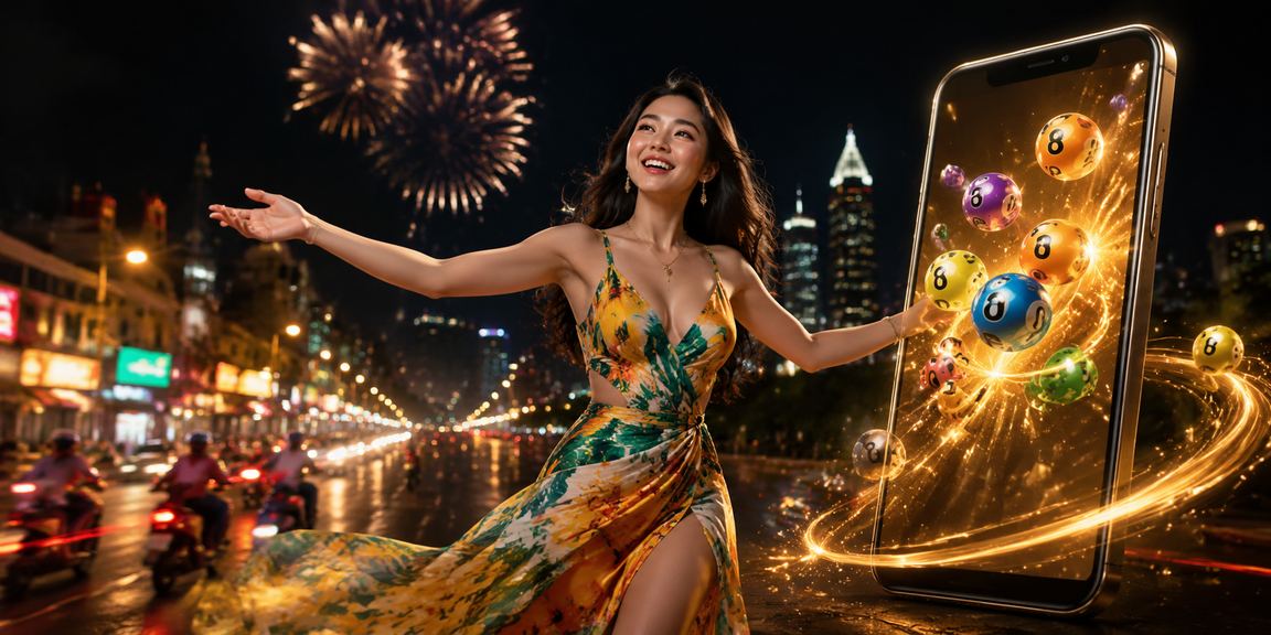Cảnh lễ hội đêm tại Thành phố Hồ Chí Minh với ánh đèn lung linh